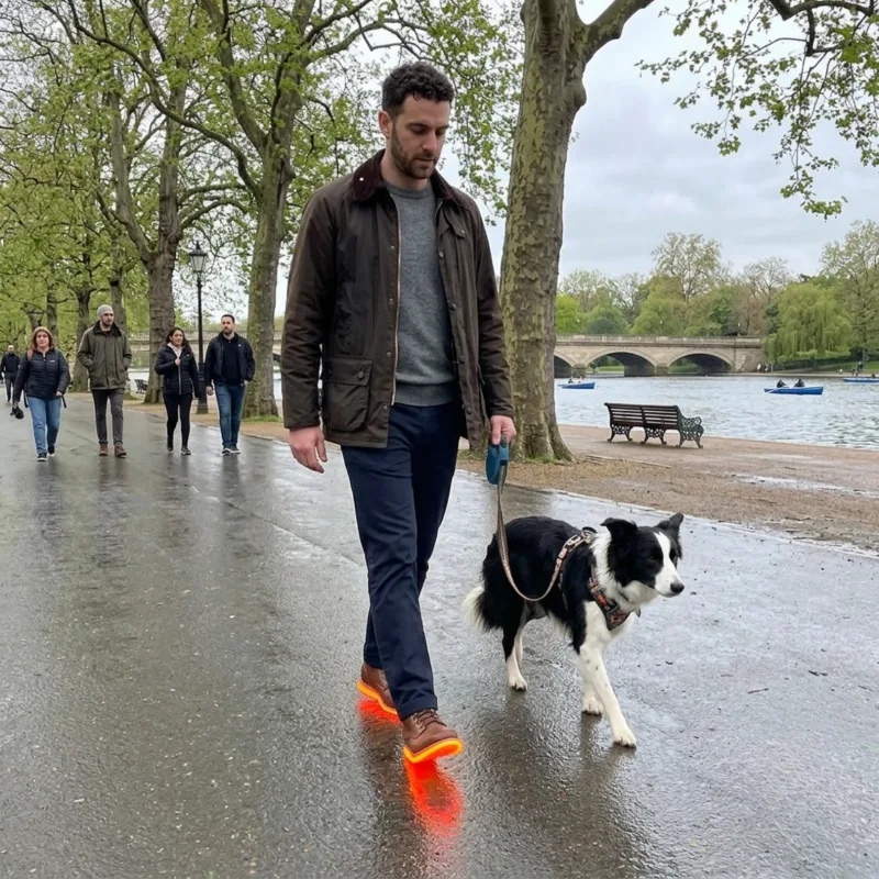 Dog walker in the park