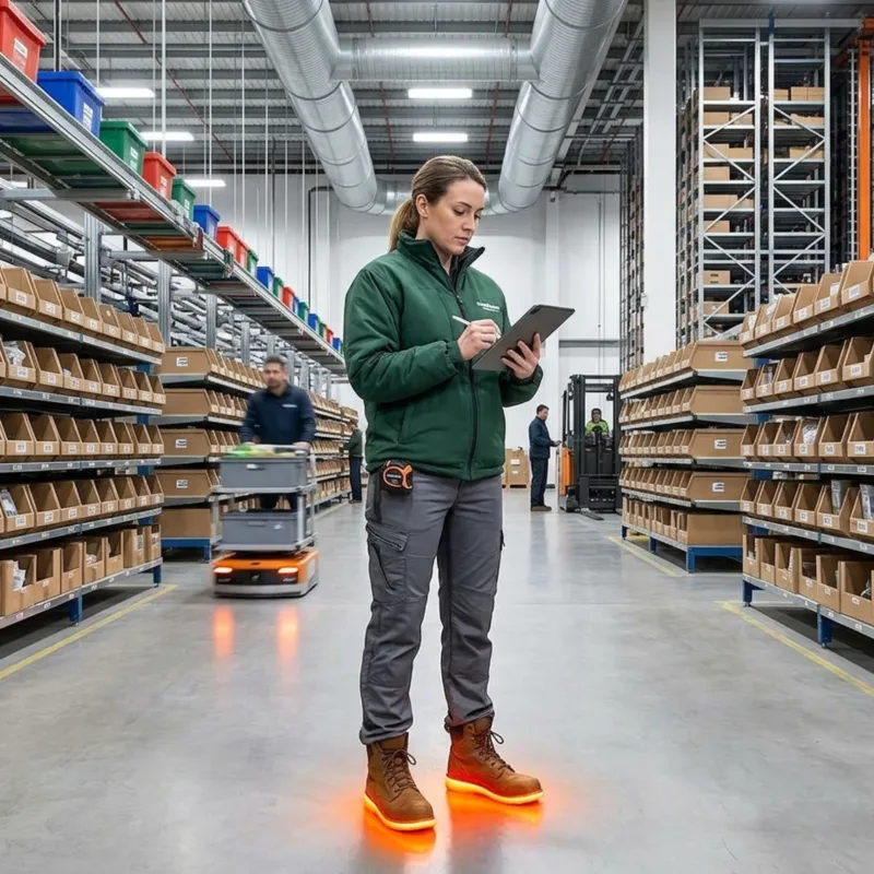 Warehouse worker on shift